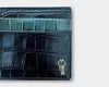 Crocodile Embossed Black Leather Card Holder