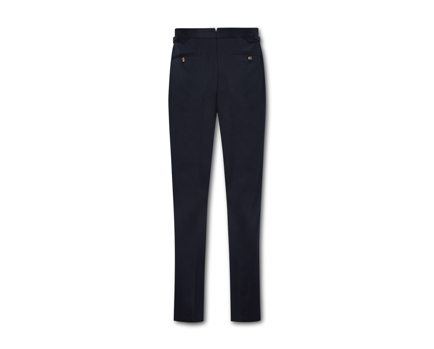 Navy Flat Front Cotton Chinos