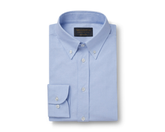 Blue Button Down Collar Tailored Fit Oxford Cotton Shirt