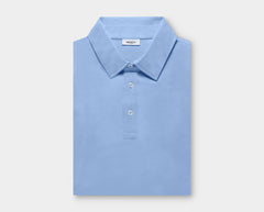 Amalfi Blue Egyptian Cotton Polo Shirt