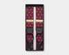 Burgundy & White Spot Barathea Black Leather End Braces