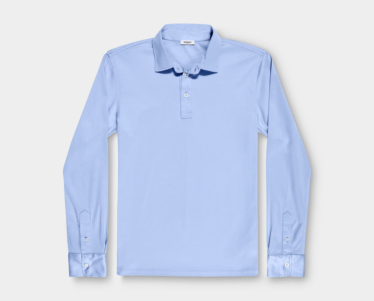 Cadiz Blue Long Sleeve Polo Shirt