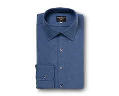 Brushed Cotton Shirt - Deep Denim