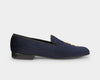 Navy Skull & Crossbones Velvet Slippers