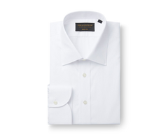 White Poplin St James's Collar Classic Fit Single Cuff Shirt
