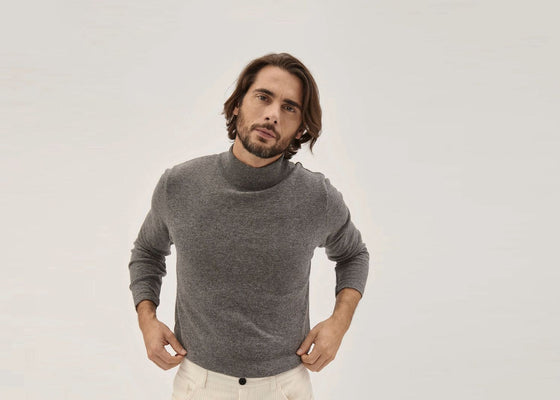 A fine-knit, high-necked jumper can do it all