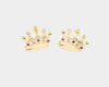 18ct Yellow Gold Ruby and Diamond Crown Cufflinks