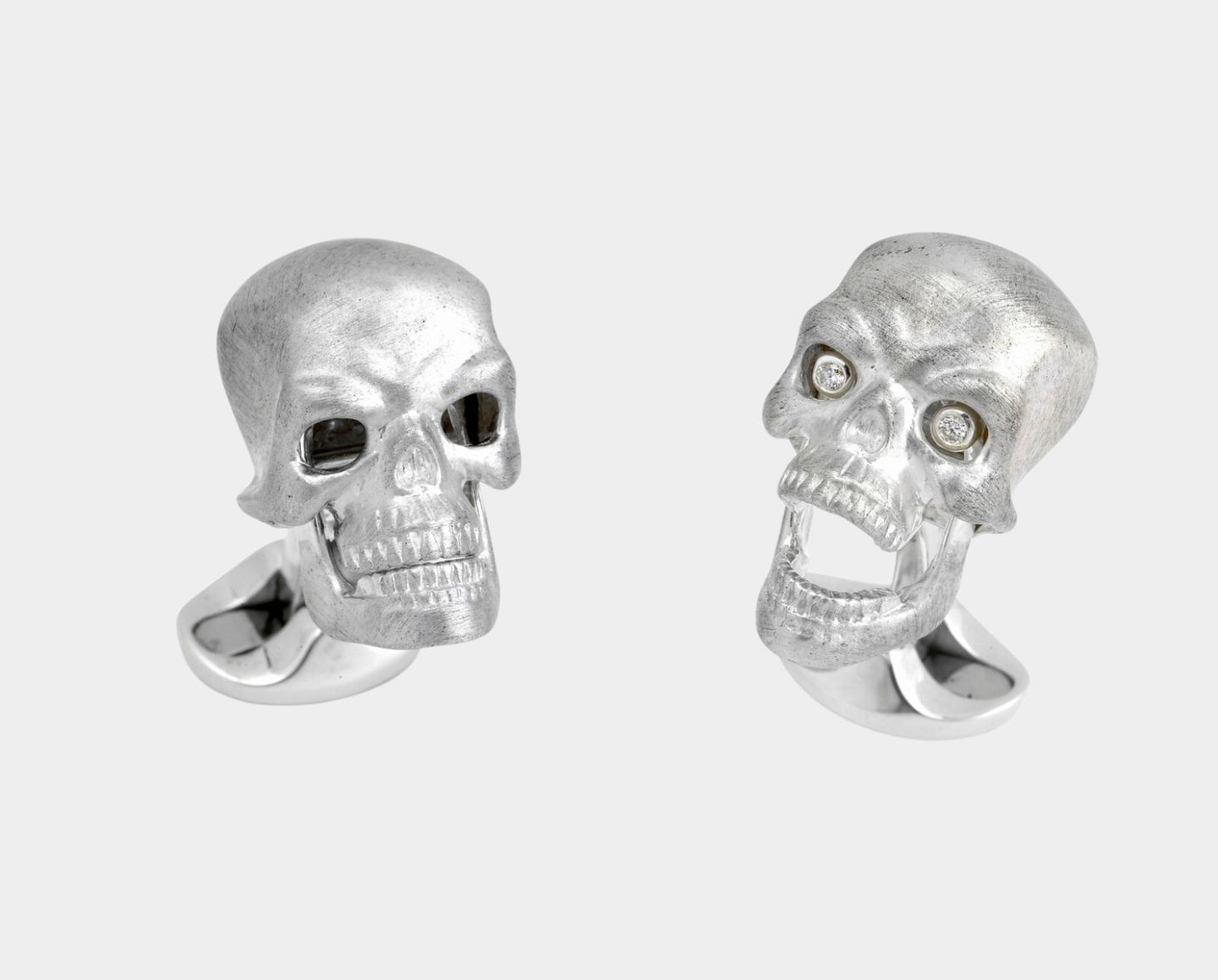 Sterling Silver Skull with Diamond Eyes