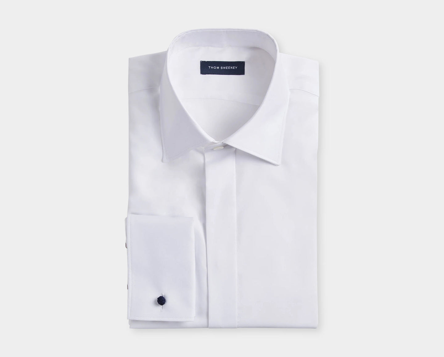 Cotton Stretch Fly Front Dress Shirt