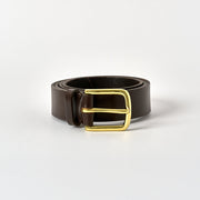 Ballidon Belt - Walnut Brown / Polished Brass