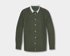 'Le Original' Hunter Green Contrast Collar Oxford Shirt