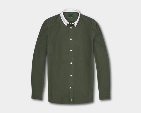 Men's Green Cotton Shirt - Oxford | Le Alfré – Gentlemans Journal Shop