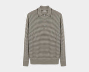 Ecru/Brown Riviera 3 Button Polo