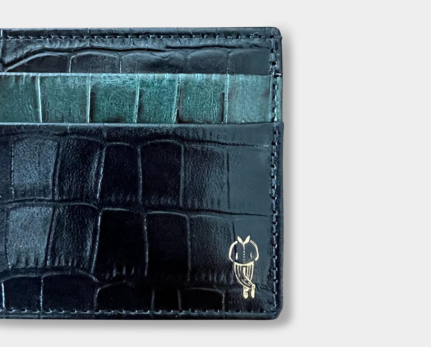 Crocodile Embossed Leather Card Holder