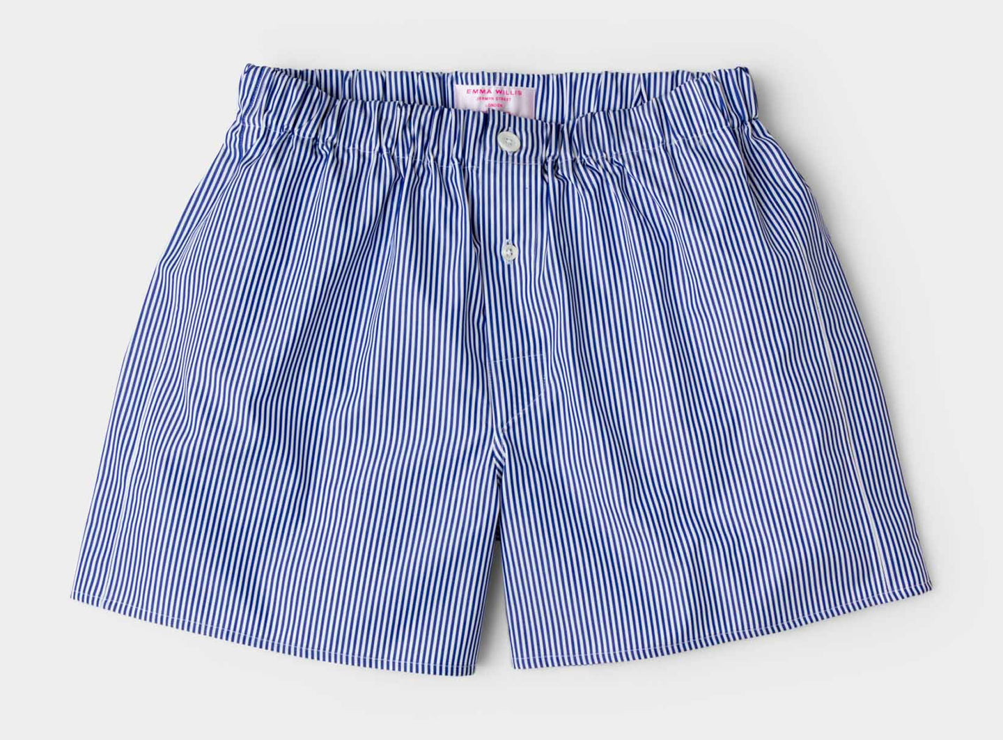 Navy Bengal Stripe Cotton Boxer Shorts - Slim Fit