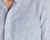 Striped Cutaway Collar Linen Shirt