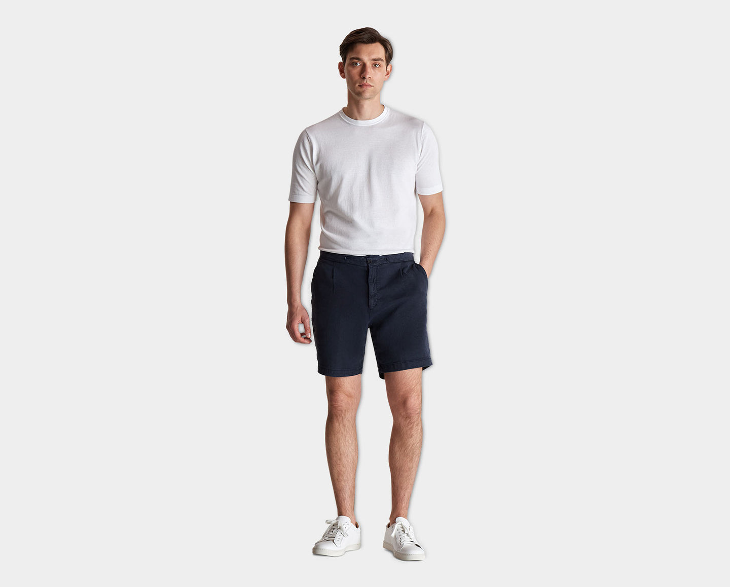 Linen Jersey Pleated Shorts