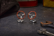 Sterling Silver Vintage Steering Wheel Cufflinks