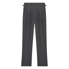 Aleks Dark Grey Wool Flannel Trousers