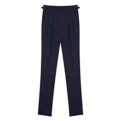 Aleks Navy Fresco Wool Trousers