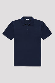 Flatlay of men's Inkwell Navy polo shirt made from Egyptian cotton