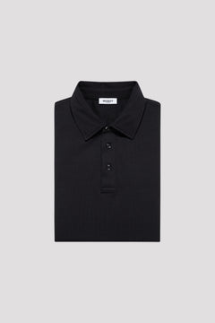 Midnight Black Sea Island Cotton Polo Shirt
