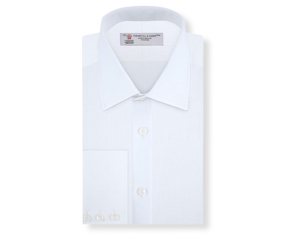 Men's White Linen Shirt with 3-Button Cuffs | Turnbull & Asser ...