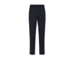 Navy Flat Front Cotton Chinos