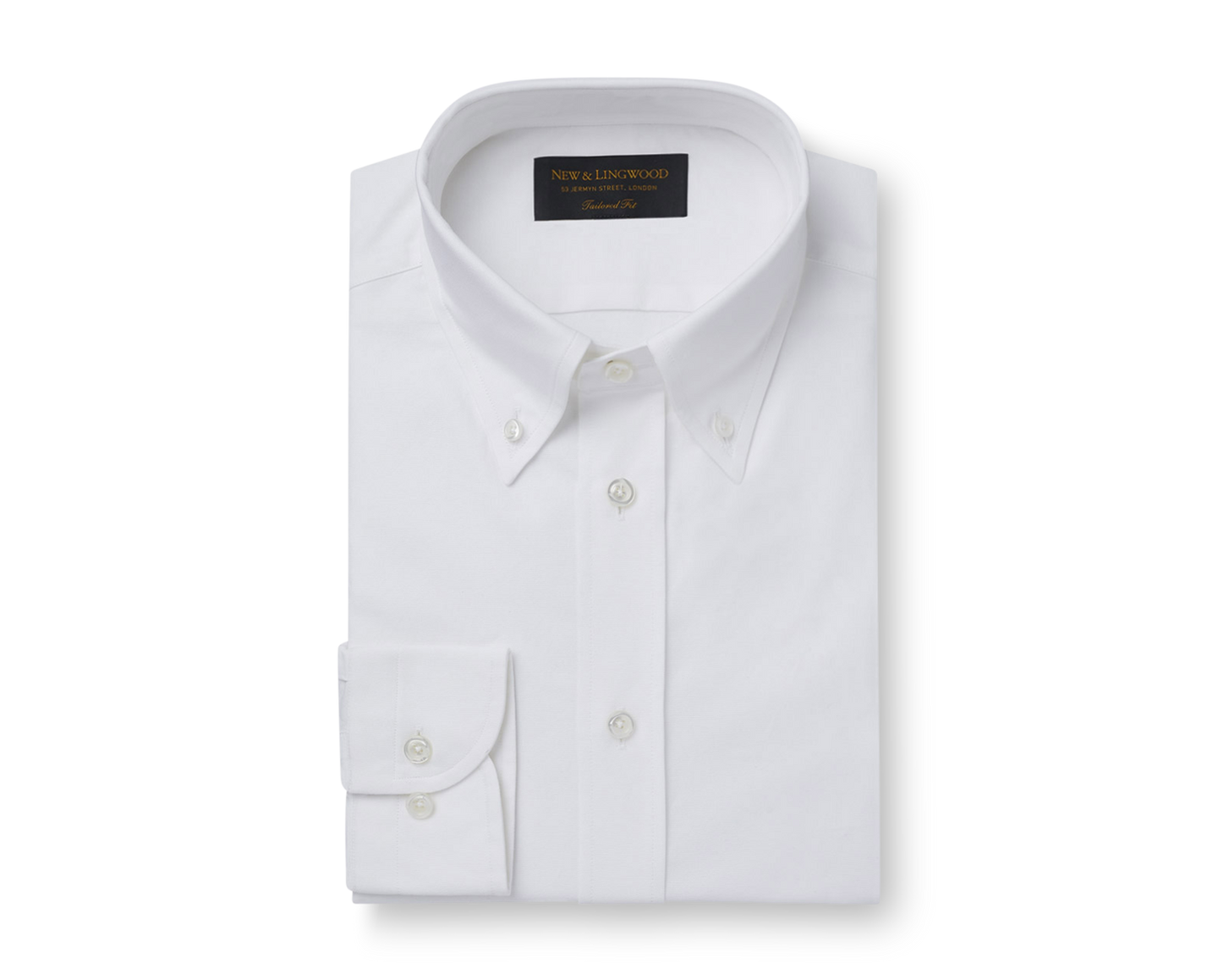 White Button Down Collar Tailored Fit Oxford Cotton Shirt