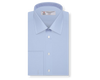 Blue Cotton Shirt with T&A Collar and Double Cuffs