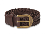 Braided Belt - Walnut Brown / Brass