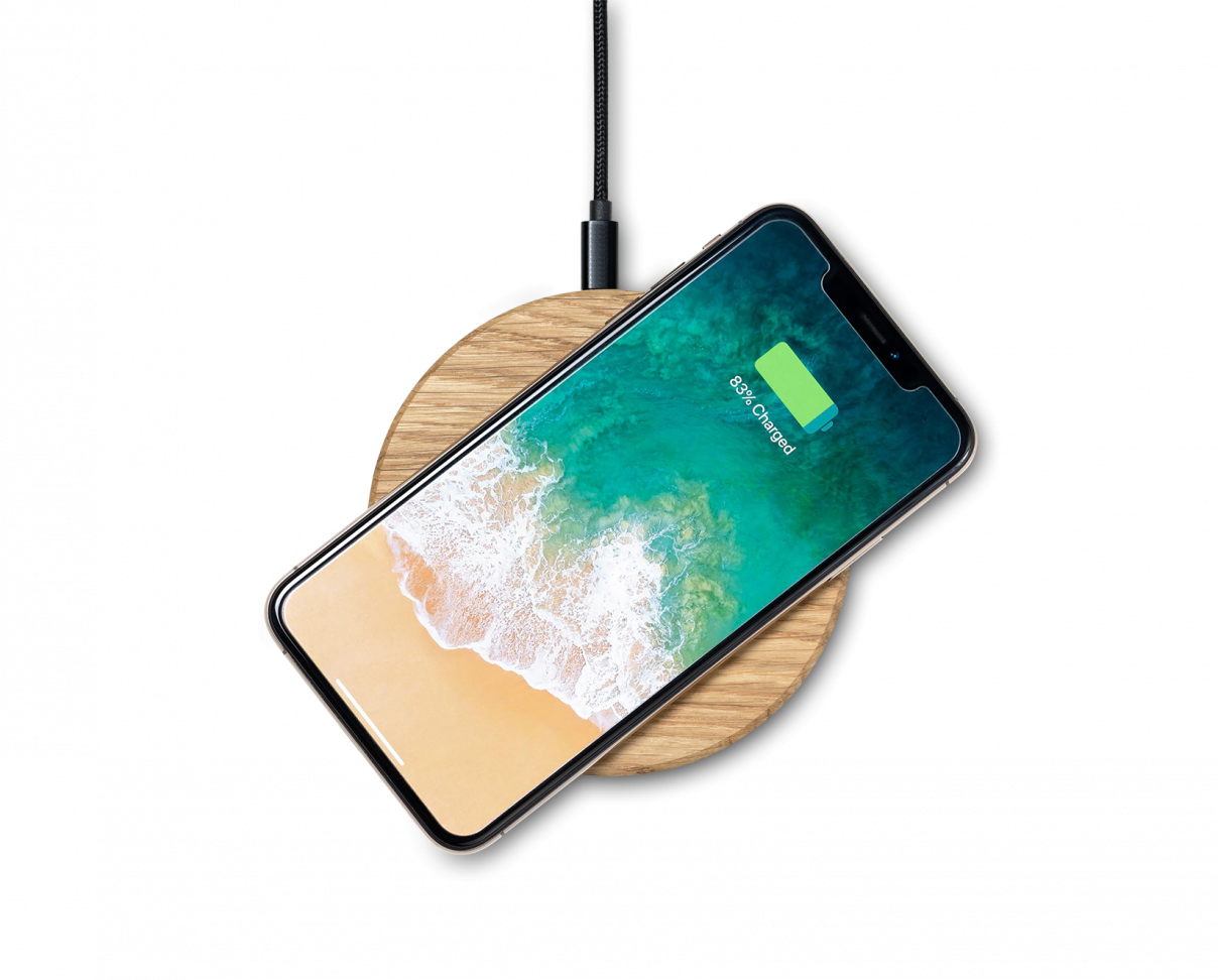 Slim Wireless Charging Pad – Oak