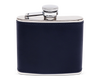 4oz Leather Bound Hip Flask - Marine Blue