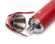 8oz Hunter’s Flask with 4 Cups Red