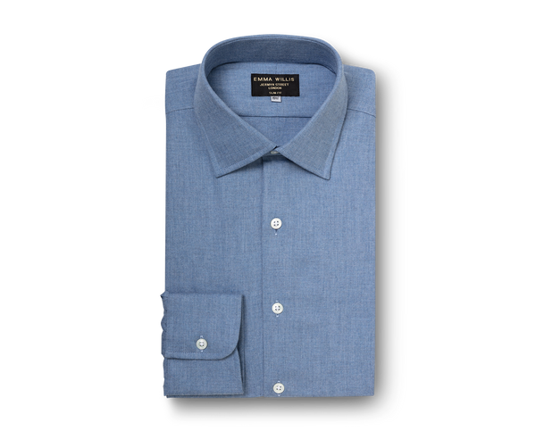 Men's Brushed Cotton Shirt - Denim | Emma Willis – Gentlemans Journal Shop