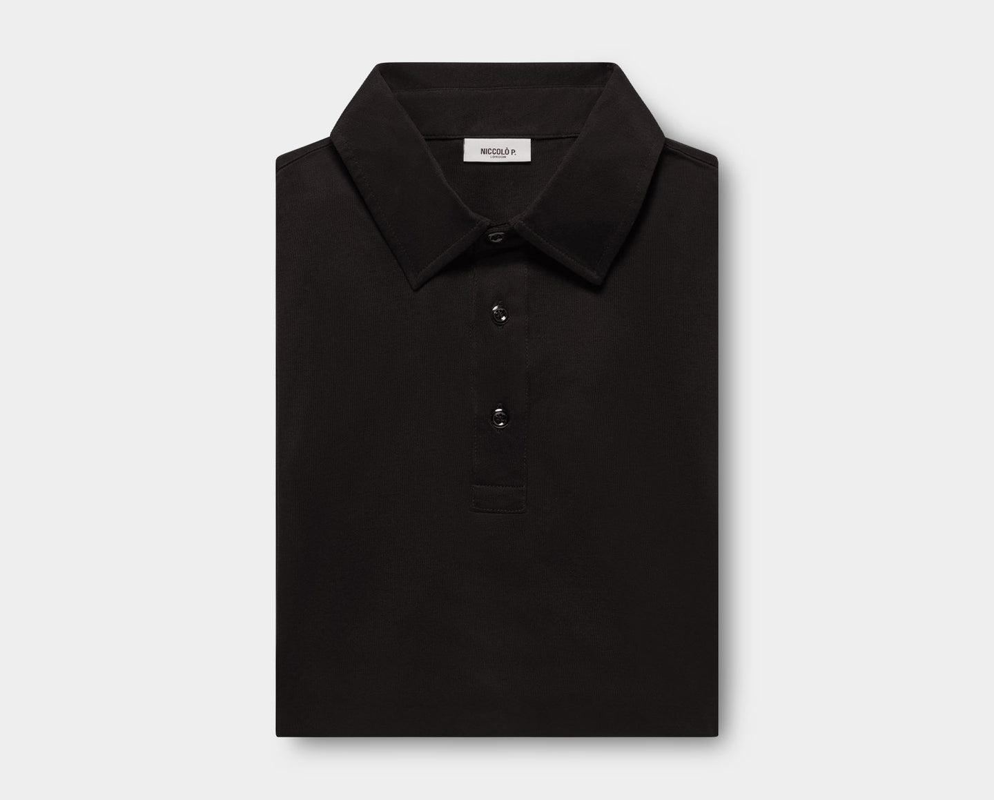 Deep Black Egyptian Cotton Polo Shirt