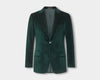 Green Peak Lapel Single Breasted Velvet Evening Jacket
