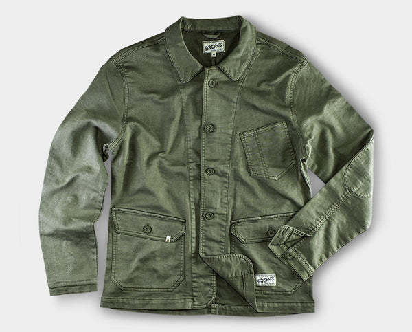 Men's Green Cotton Jacket - Carver | &SONS – Gentlemans Journal Shop