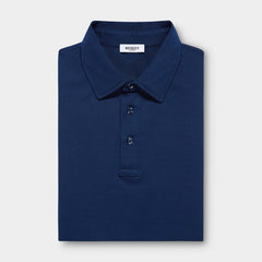 Dark Sapphire Sea Island Cotton Polo Shirt