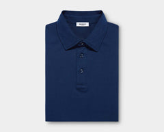 Dark Sapphire Sea Island Cotton Polo Shirt