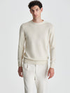 Cashmere Crew Neck Sweater Off-White Cropped Model Image