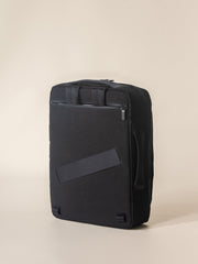 A sleek and durable black travel backpack, made of high-quality materials and designed for comfort and convenience