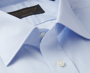 Pale Blue Poplin St James's Collar Classic Fit Single Cuff Shirt