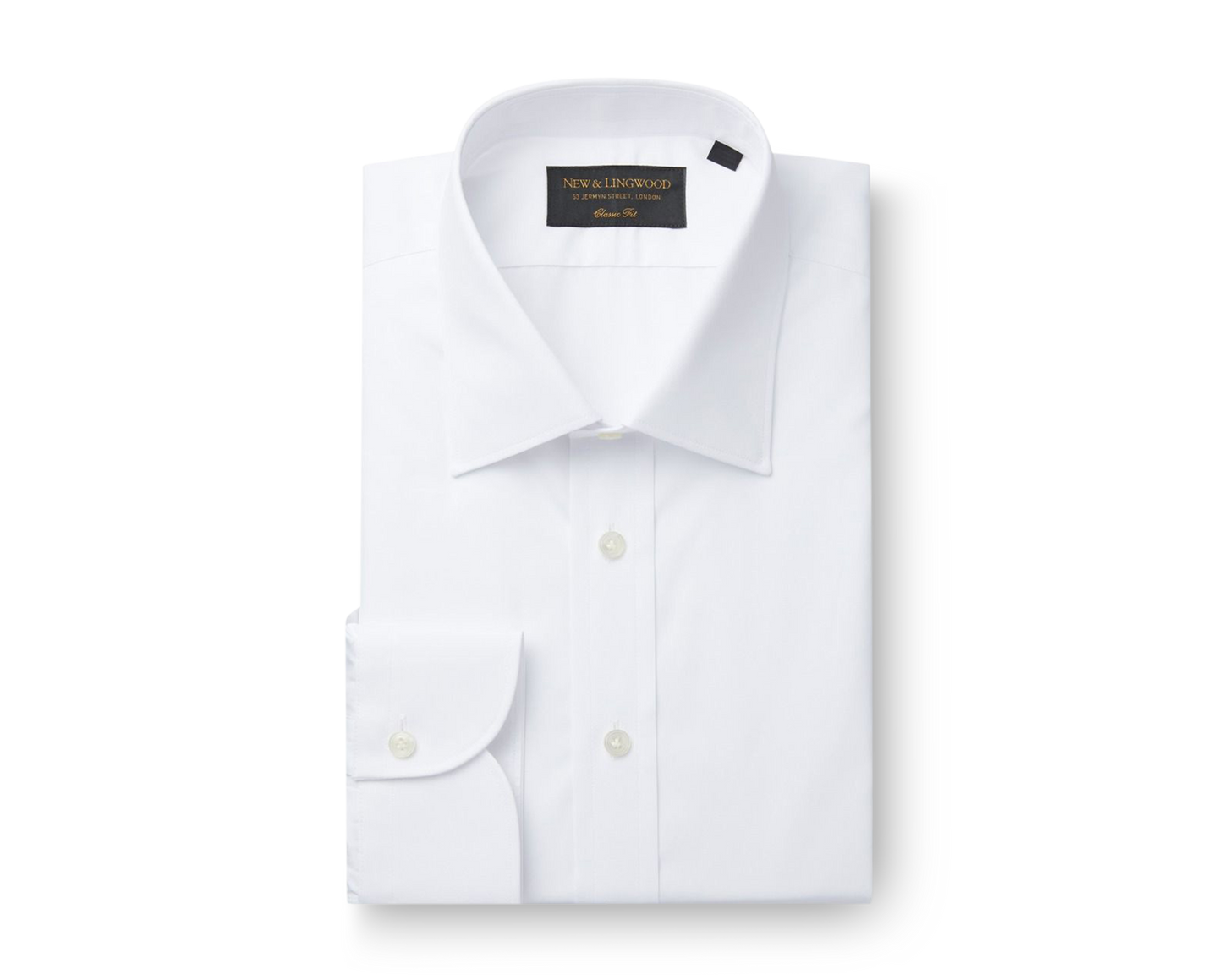 White Poplin St James's Collar Classic Fit Single Cuff Shirt